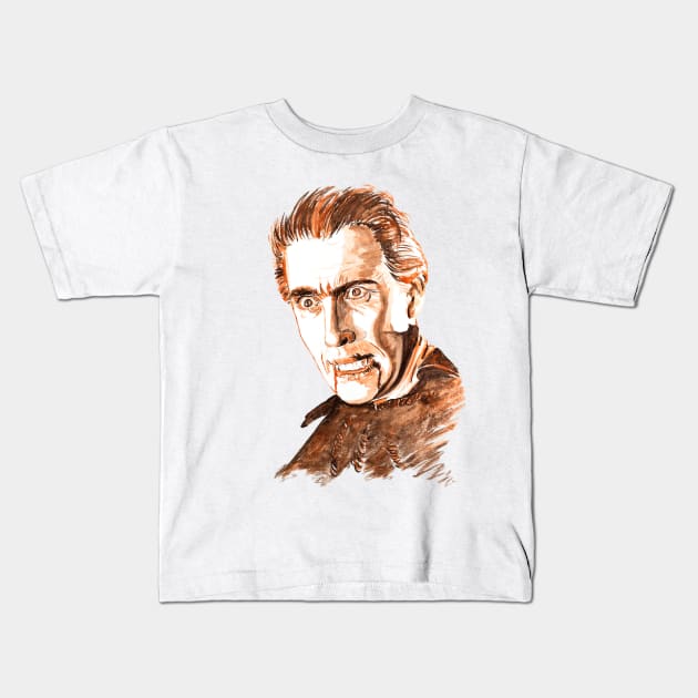 Dracula-Christopher Lee Classic Kids T-Shirt by beaugeste2280@yahoo.com